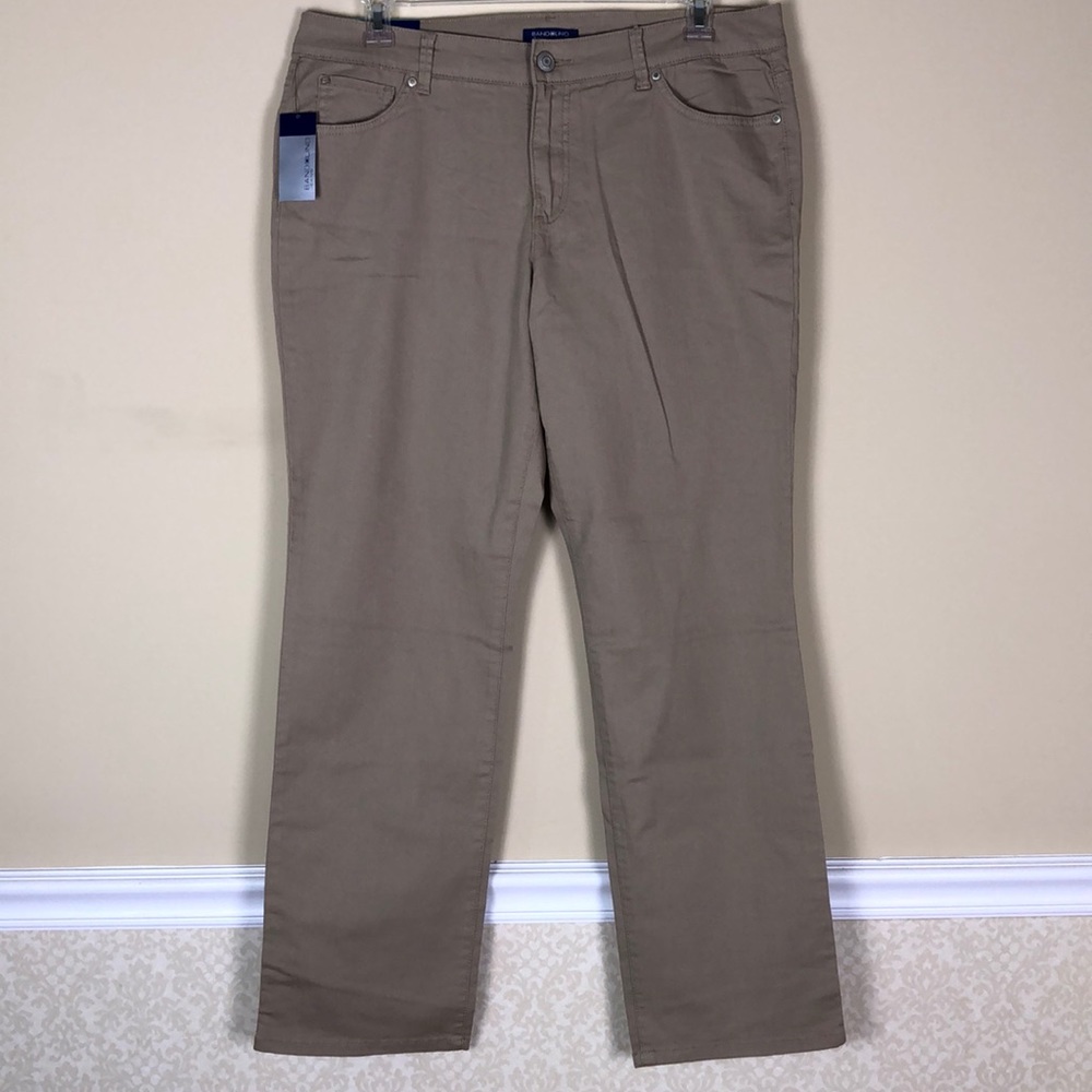BANDOLINO Samantha Straight Leg Tan Jeans Size 16